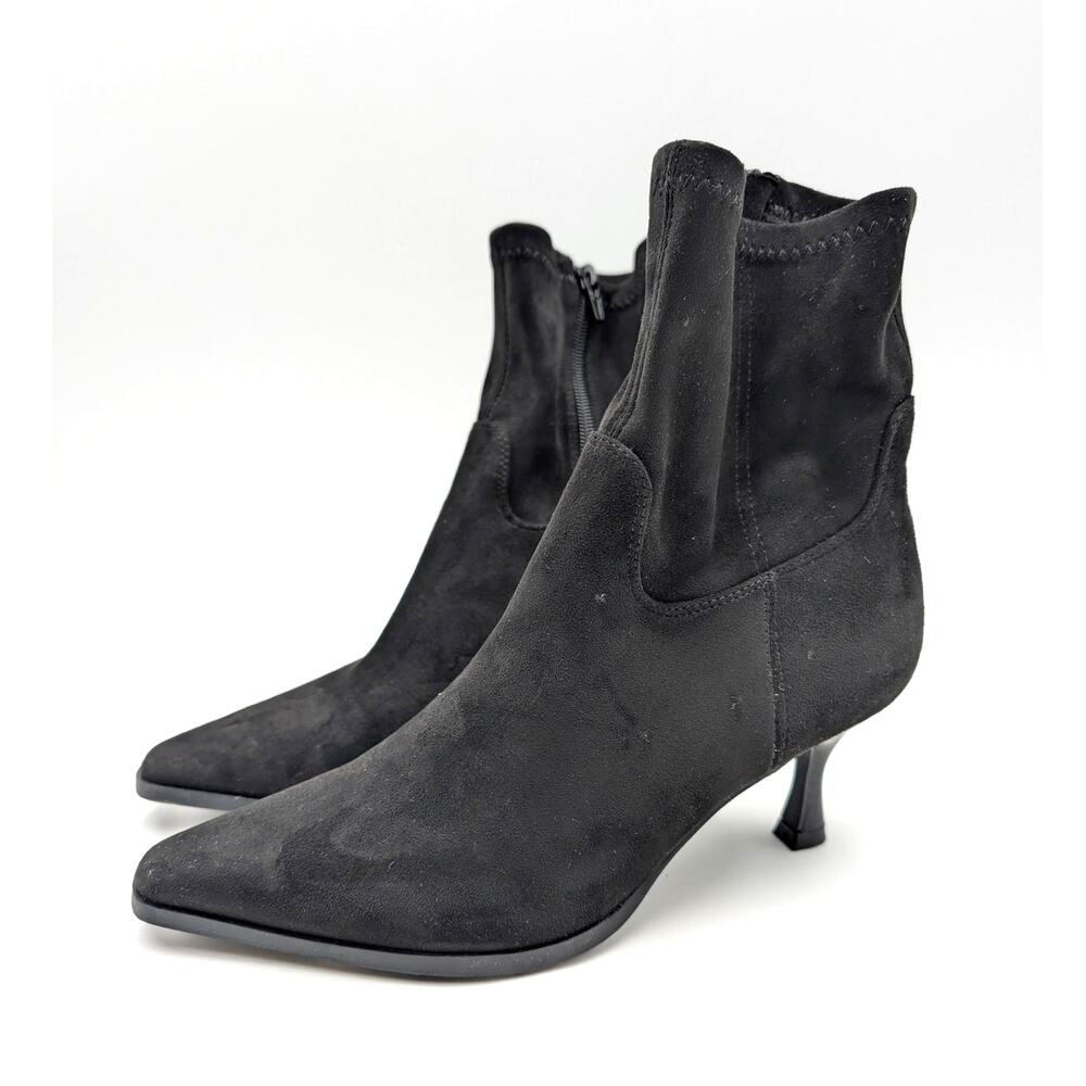MIA Aletta Kitten Heel Bootie Women's Pointed Toe Black Size US7M EU37.5